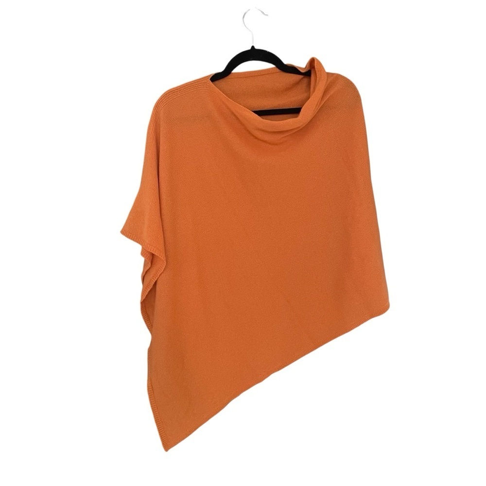MARIA ROMANO Italy Cashmere Asymmetrical Poncho Orange